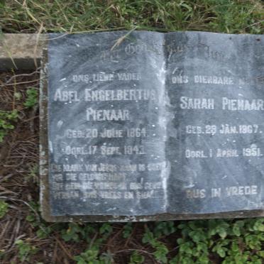 PIENAAR Abel Engelbertus 1864-1943 &amp; Sarah 1867-1951
