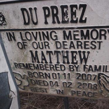 PREEZ Matthew, du 2007-2008