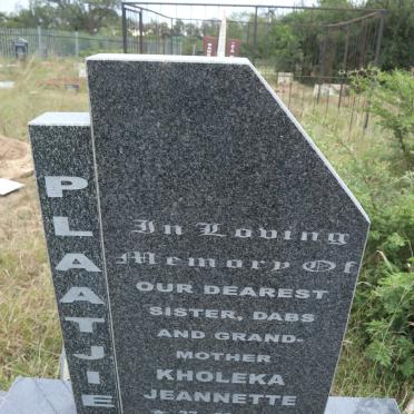 PLAATJIE Kholeka Jeannette 1948-2002