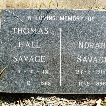SAVAGE Thomas Hall 1911-1989 &amp; Norah 1916-1996