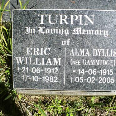 TURPIN Eric William 1912-1982 &amp; Alma Dyllis GAMMIDGE 1915-2005