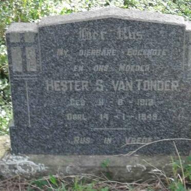TONDER Hester S., van 1913-1949 