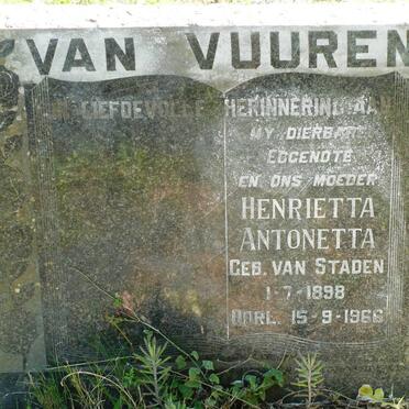 VUUREN Henrietta Antonetta, van nee VAN STADEN 1898-1966