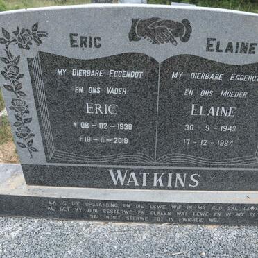 WATKINS Eric 1938-2019 &amp; Elaine 1943-1984