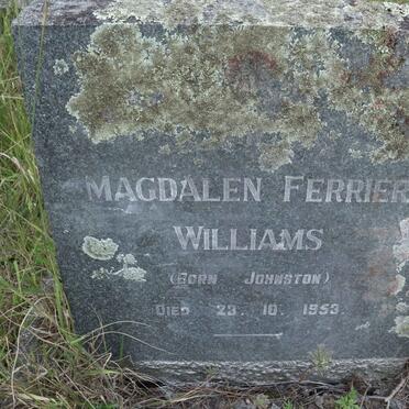 WILLIAMS Magdalen Ferrier nee JOHNSTON -1953