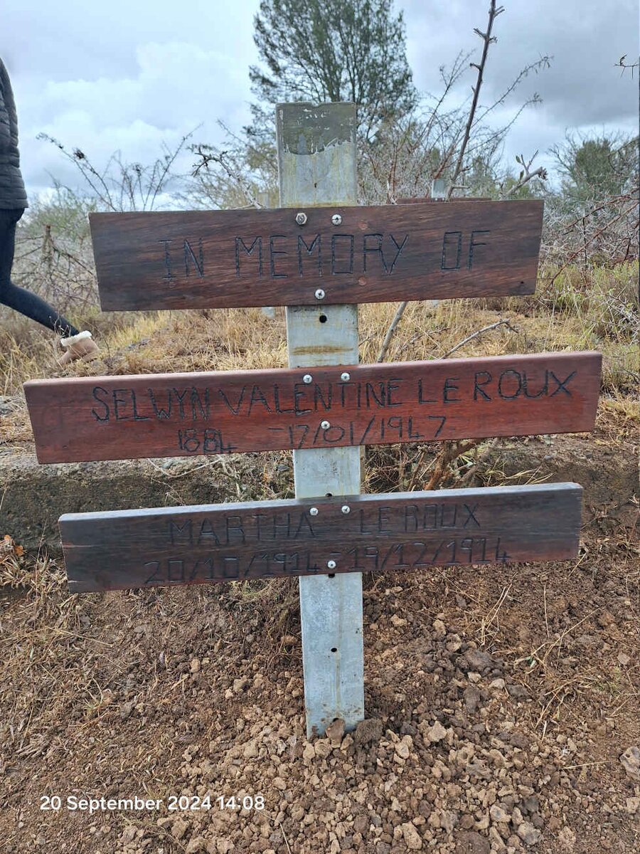 ROUX Selwyn Valentine, le 1884-1947 :: LE ROUX Martha 1914-1914