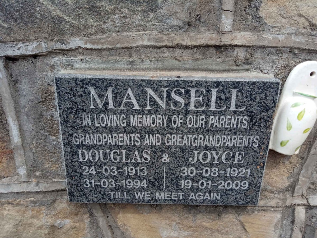 MANSELL Douglas 1913-1994 &amp; Joyce 1921-2009