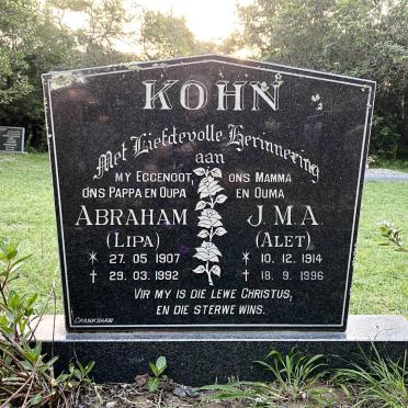 KOHN Abraham 1907-1992 &amp; J.M.A. 1914-1996