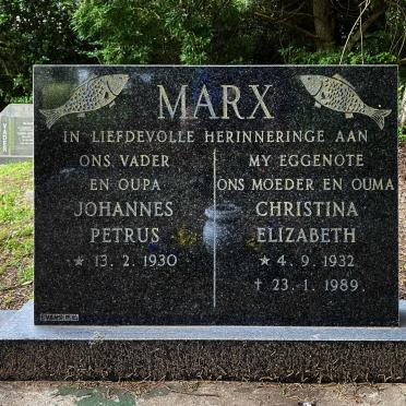 MARX Johannes Petrus 1930- &amp; Christina Elizabeth 1932-1989