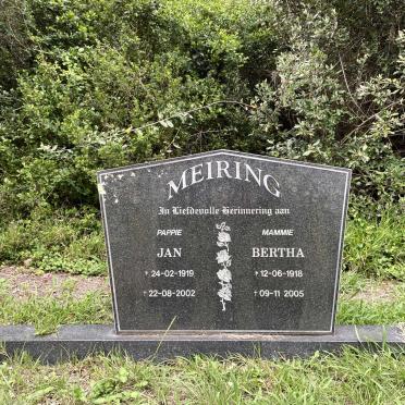 MEIRING Jan 1919-2002 &amp; Bertha 1918-2005