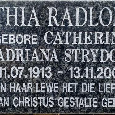 RADLOFF Catherina Adriana nee STRYDOM 1913-2006