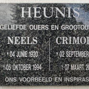 HEUNIS Neels 1920-1994 &amp; Crimora 1926-2017