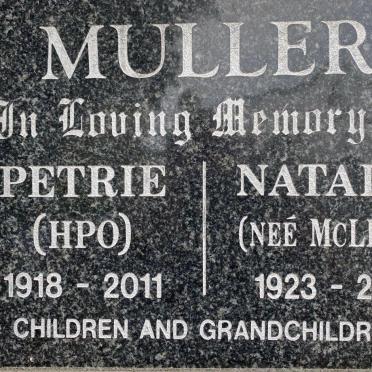 MULLER H.P.O. 1918-2011 &amp; Natalie MCLEAN 1923-2012