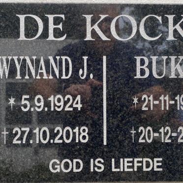 KOCK Wynand J., de 1924-2018 &amp; Buks 1924-2018