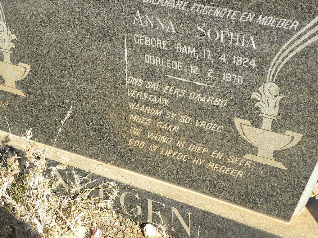 NEPGEN Anna Sophia nee BAM 1924-1970