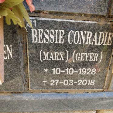 CONRADIE Bessie voorheen MARX voorheen GEYER 1928-2018