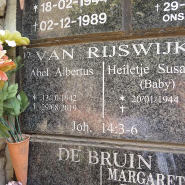 RIJSWIJK Abel Albertus, van 1942-2019 &amp; Heiletje Susanna 1944-