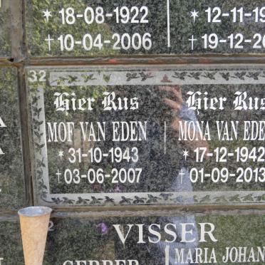 EDEN Mof, van 1943-2007 &amp; Mona 1942-2013