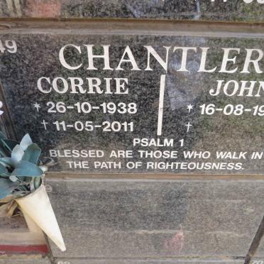 CHANTLER John 1937- &amp; Corrie 1938-2011