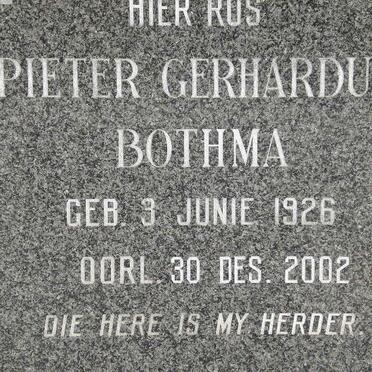 BOTHMA Pieter Gerhardus 1926-2002