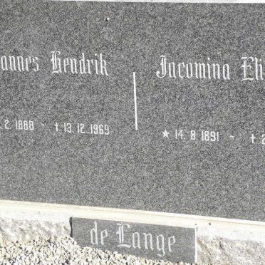 LANGE Johannes Hendrik, de 1888-1969 &amp; Jacomina Elizabeth 1891-1970