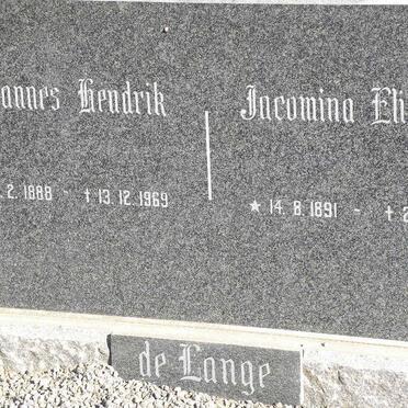 LANGE Johannes Hendrik, de 1888-1969 &amp; Jacomina Elizabeth 1891-1970