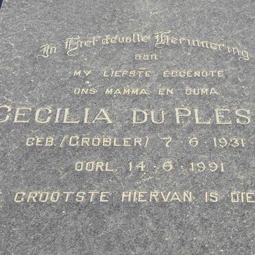 PLESSIS Cecilia, du nee GROBLER 1931-1991
