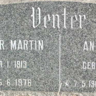 VENTER Jasper Martin 1913-1976 &amp; Anna Maria STEENKAMP 1918-1987