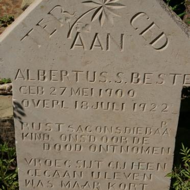 BESTER Albertus S. 1900-1922