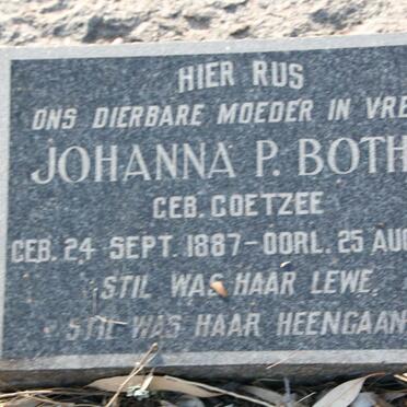 BOTHA Johanna P. nee COETZEE 1887-1963