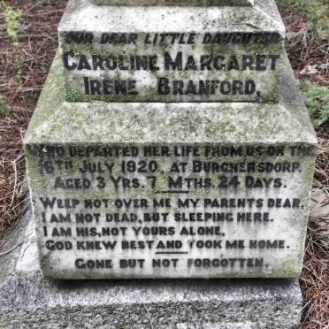 BRANFORD Caroline Margaret Irene - 1920