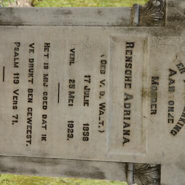 DREYER Rensche Adriana nee V.D. WALT 1856-1923