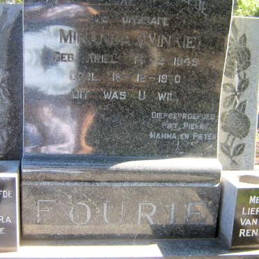 FOURIE Miranda nee KRIEL 1949-1970