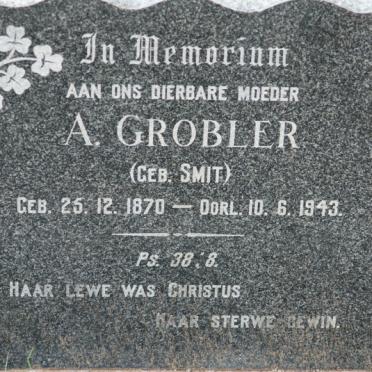 GROBLER A. nee SMIT 1870-1943
