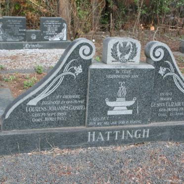 HATTINGH Lourens Johannes Gabriël 1889-1957 &amp; Gesina Elizabeth BOTHA 1895-1978
