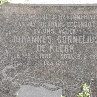KLERK Johannes Cornelius, de 1886-1959