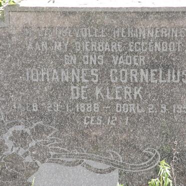 KLERK Johannes Cornelius, de 1886-1959