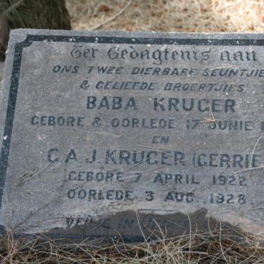 KRUGER Baba 1919-1919 :: KRUGER G.A.J. 1922-1928