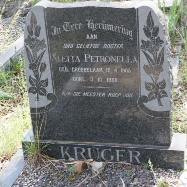 KRUGER Aletta Petronella nee GROBBELAAR 1905-1966