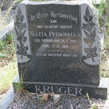 KRUGER Aletta Petronella nee GROBBELAAR 1905-1966
