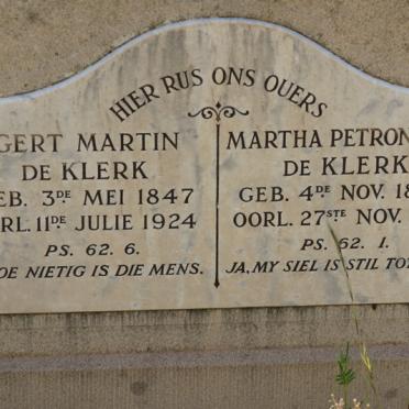 KLERK Gert Martin, de 1847-1924 &amp; Martha Petronella 1849-1911