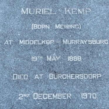 KEMP Muriel nee MEIRING 1888-1970
