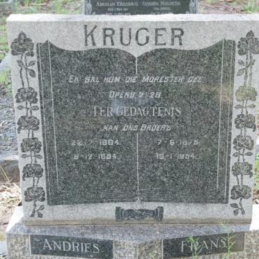 KRUGER Andries 1884-1954 :: KRUGER Frans 1878-1954