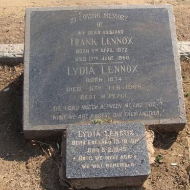 LENNOX Frank 1872-1950 &amp; Lydia 1874-1965