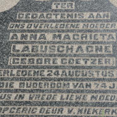 LABUSCHAGNE Anna Magrieta nee COETZER -1932