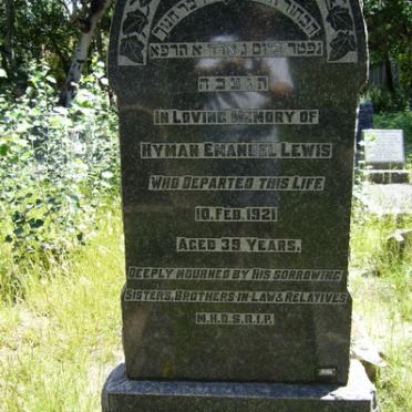 LEWIS Hyman Emanuel -1921