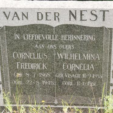 NEST Cornelius Fredirick, van der 1865-1945 &amp; Wilhelmina Cornelia VISAGIE 1893-1961