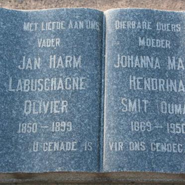 OLIVIER Jan Harm Labuschagne 1850-1899 &amp; Johanna Maria Hendrina SMIT 1869-1950