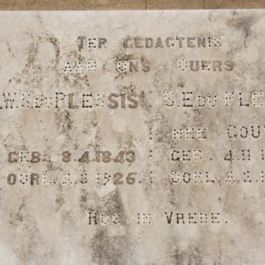 PLESSIS H.W.S., du 1843-1925 &amp; S.E. GOUWS 1853-1947