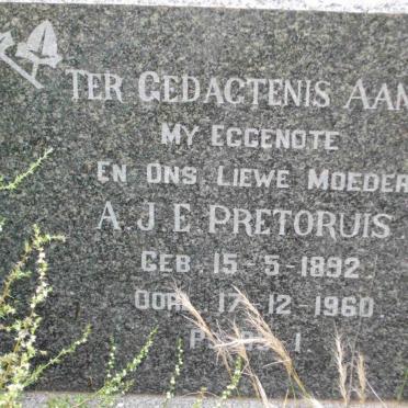 PRETORIUS A.J.E. 1892-1960